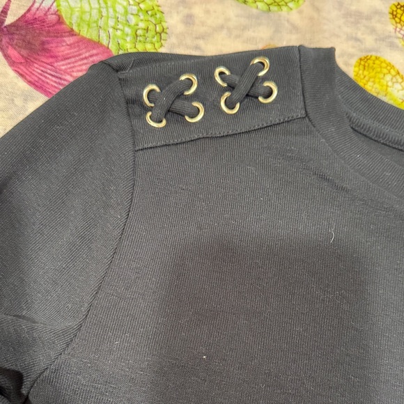 Rafaella Black Long Sleeve Top with Gold Details - Picture 4 of 5